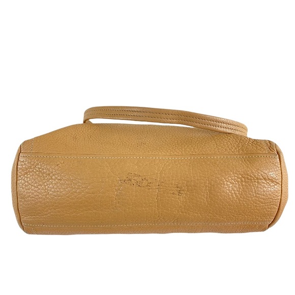 Prada Camel Leather Buckle Flap Satchel Shoulder Tote Bag - Picture 5 of 13